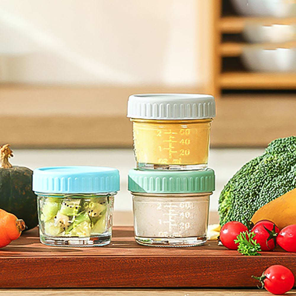 Baby Food Containers Glass - 6개 메이슨 유리병 유아식 병 뚜껑