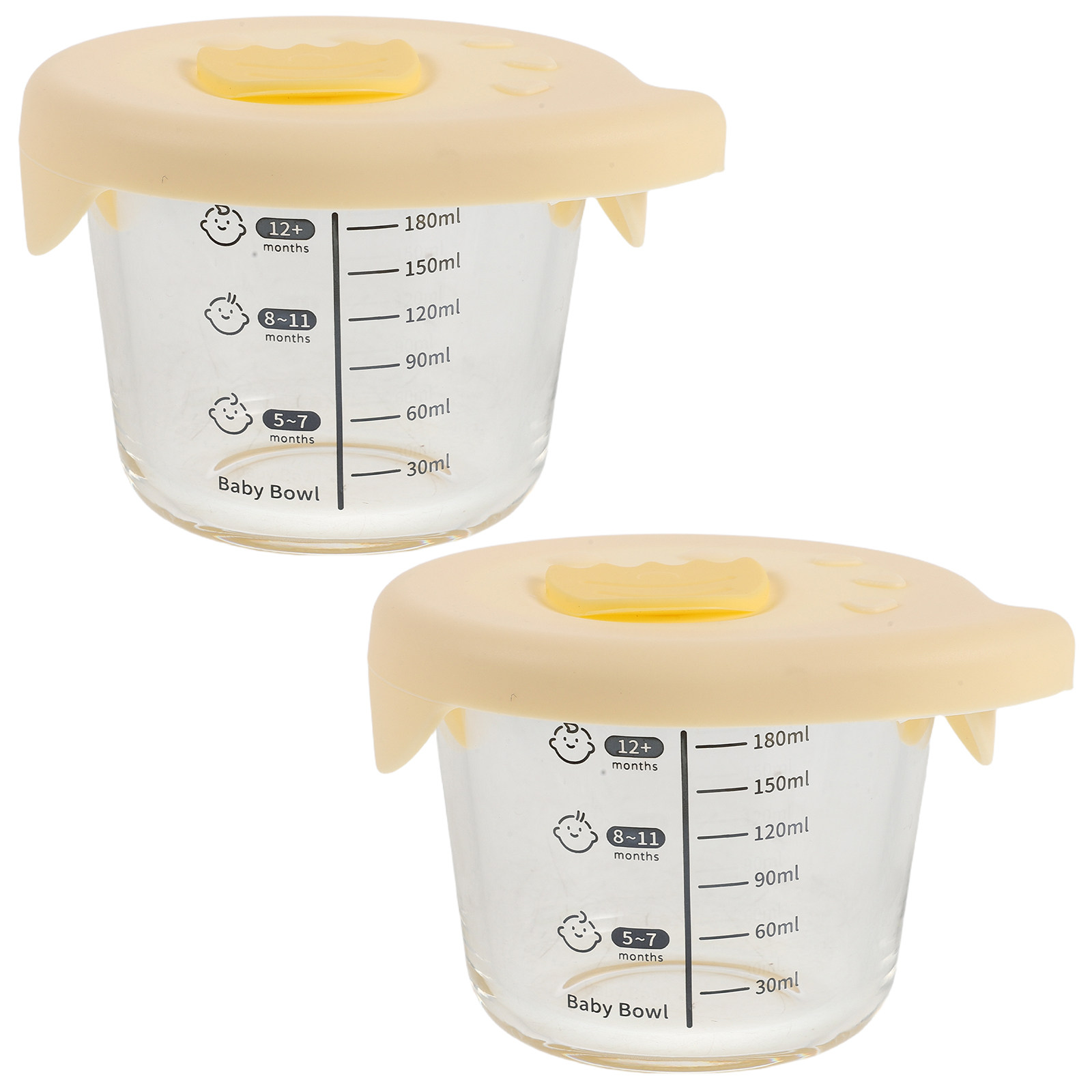 Baby Food Containers Glass - 2Pcs 유리 베이비 푸드 저장 용기