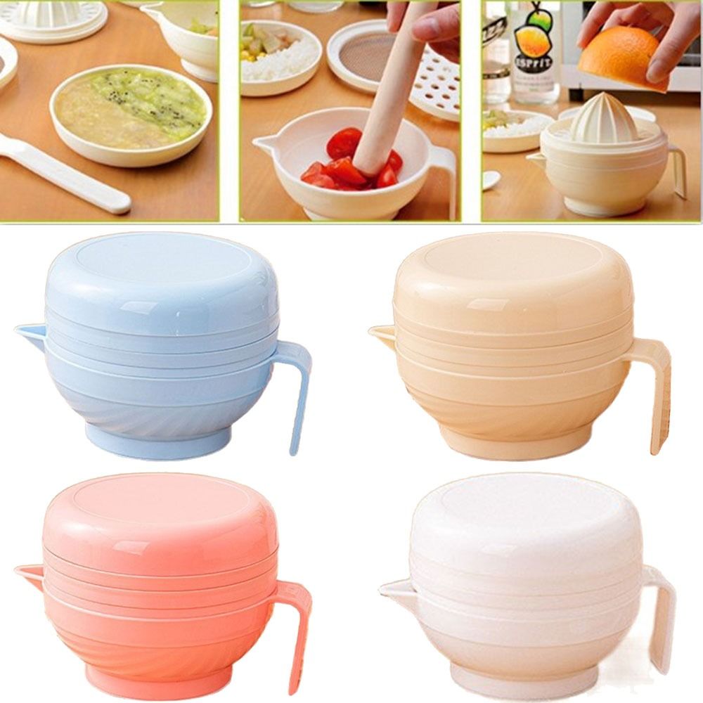 Baby Food Set - 7개 세트 휴대용 식품 분쇄 그릇