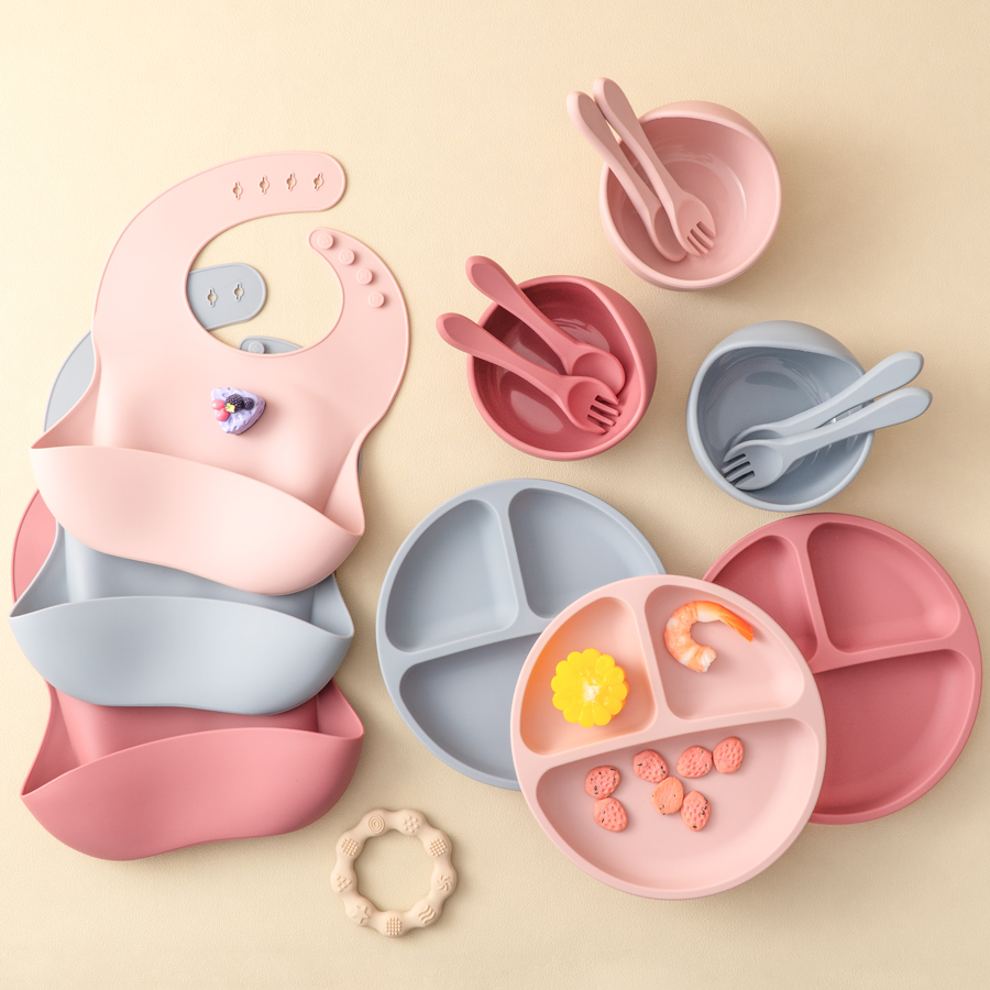 Baby Food Utensil - 5Pcs 아기 실리콘 먹이 세트 어린이를위한