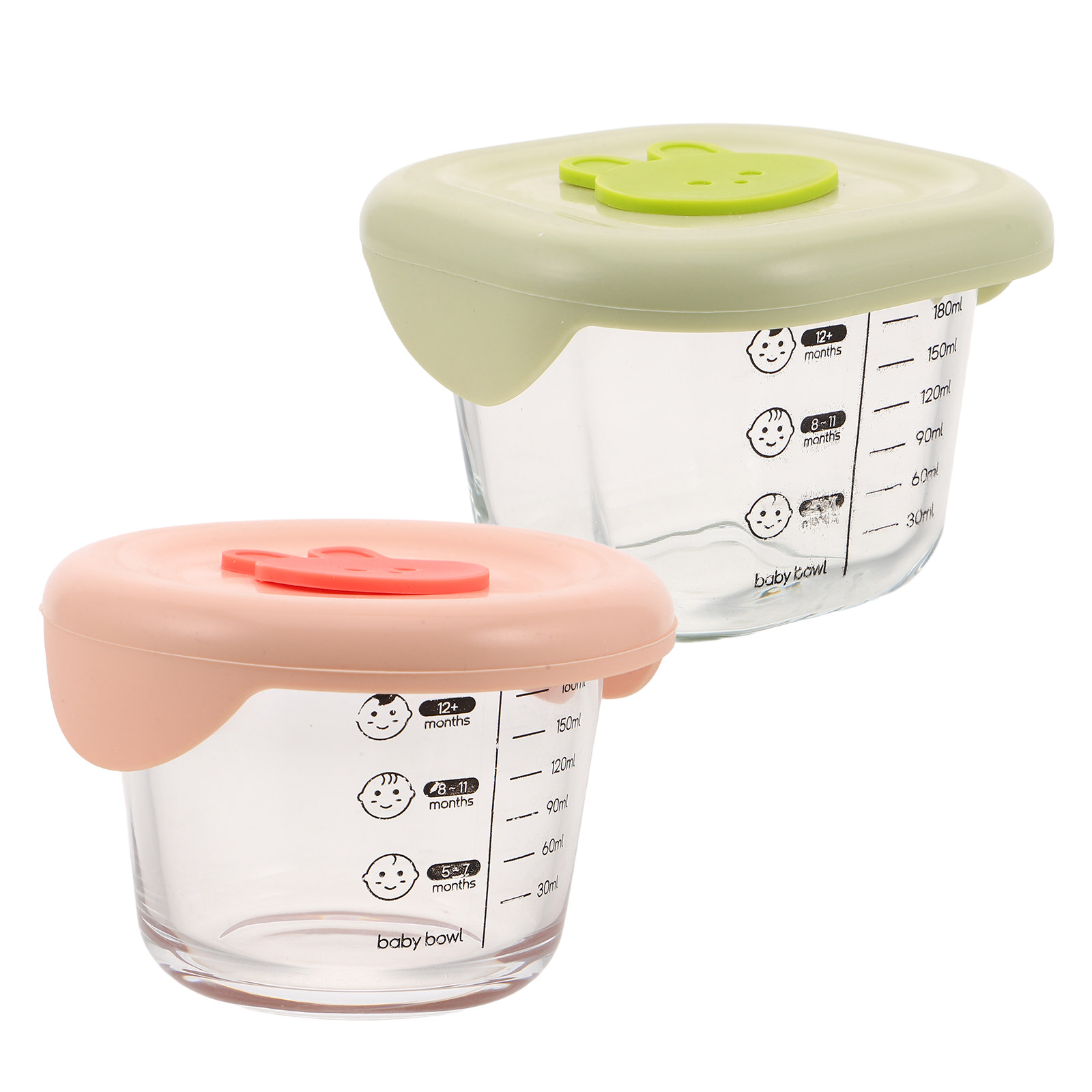 Baby Food Containers Glass - 2개입 유아용 식품 보관 용기 유리