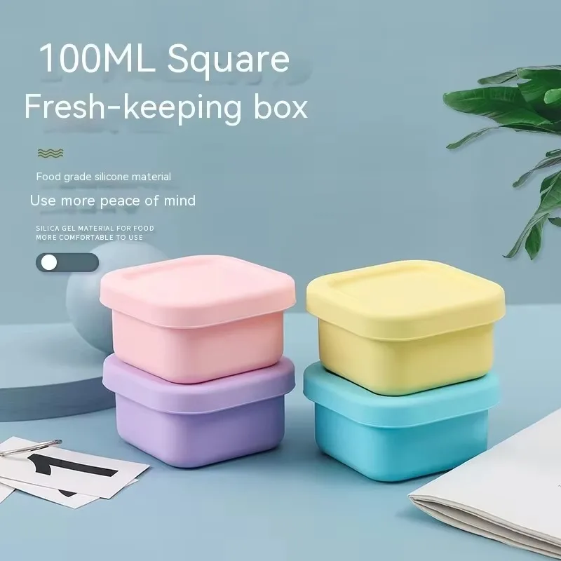 Baby Food Nan - 1Pc 실리콘 아기 도시락 상자(뚜껑 포함)