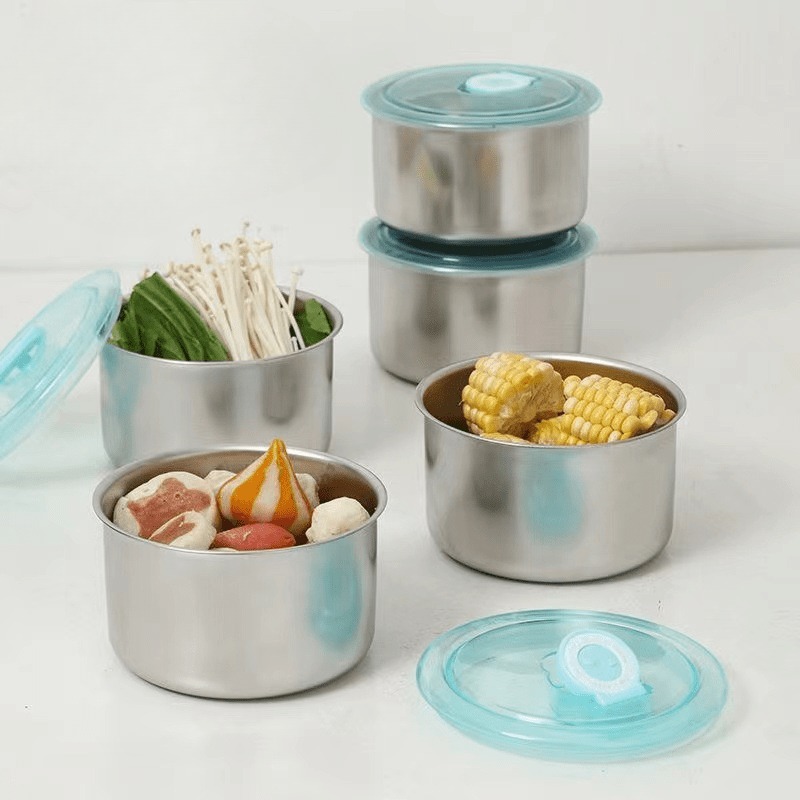 Baby Food Containers Glass - 원형 누수 방지 도시락 스테인리스 식품