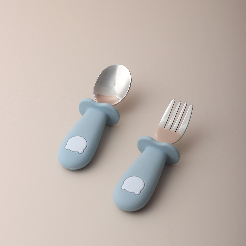 아기 팬더 모양 실리콘 스푼 및 포크 스테인리스 스틸  - Baby Food Utensil 리뷰 및 가격
