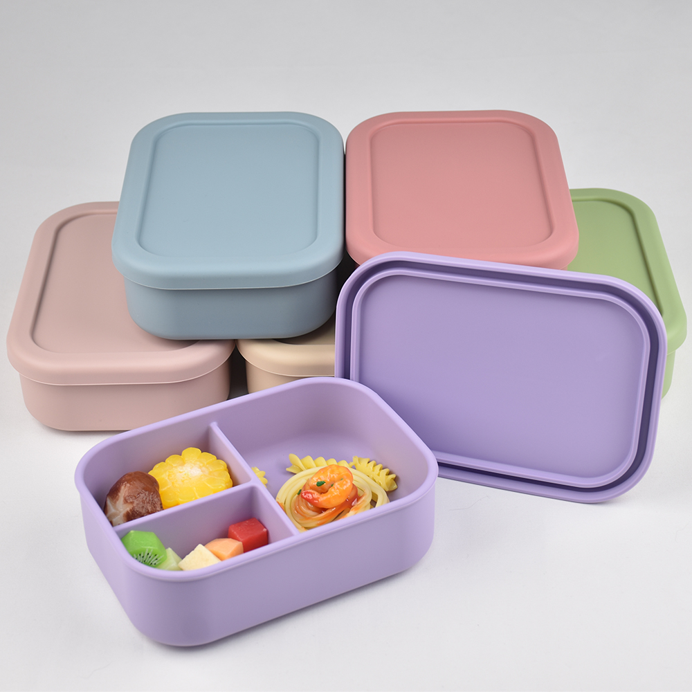 3칸 식품 등급 실리콘 벤토 도시락 - 누출 방지, 전 - Baby Food Category 리뷰 및 가격