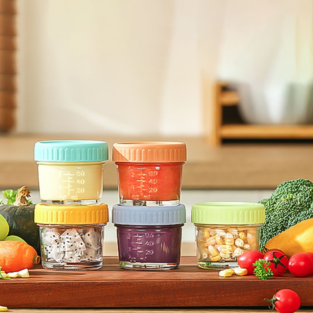 6개 유리 아기 음식 용기 뚜껑 포함 재사용 가능 소스 - Baby Food Containers Glass 리뷰 및 가격