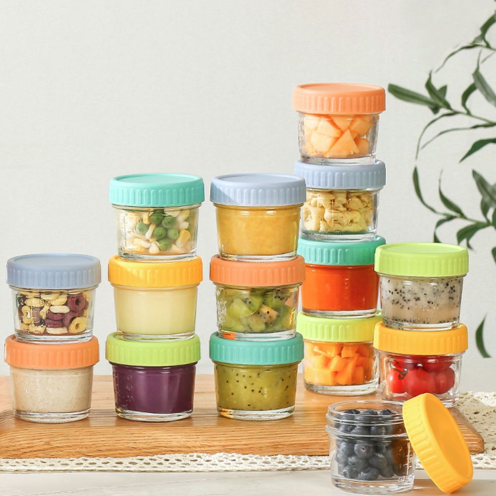 6개들이 유리 이유식 용기, 눈금 표시가 있는 재사용  - Baby Food Containers Glass 리뷰 및 가격