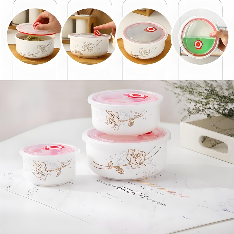 3 피스 세트, 고급 본 차이나 도시락 세트, 일본 스 - Baby Food Set 리뷰 및 가격
