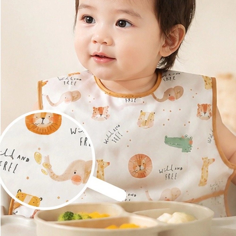 방수 아기 수유 턱받이 민소매 디자인 만화 프린트 유아 - Baby Food Apron 리뷰 및 가격