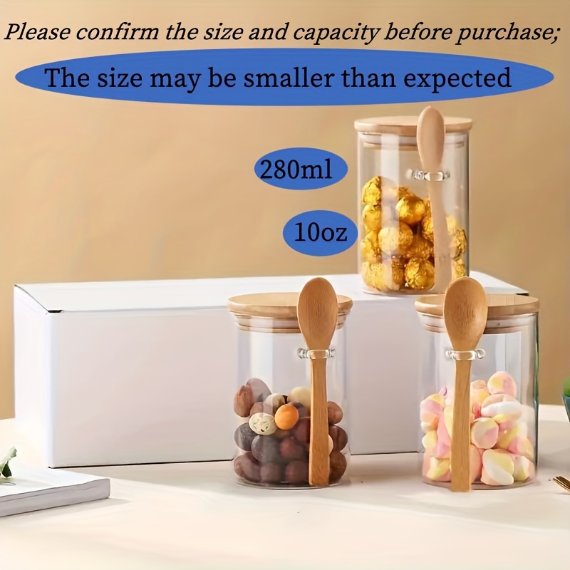 280ml 캔디 병, 비스킷 병, 밀폐된 대나무 뚜껑과 - Baby Food Containers Glass 리뷰 및 가격