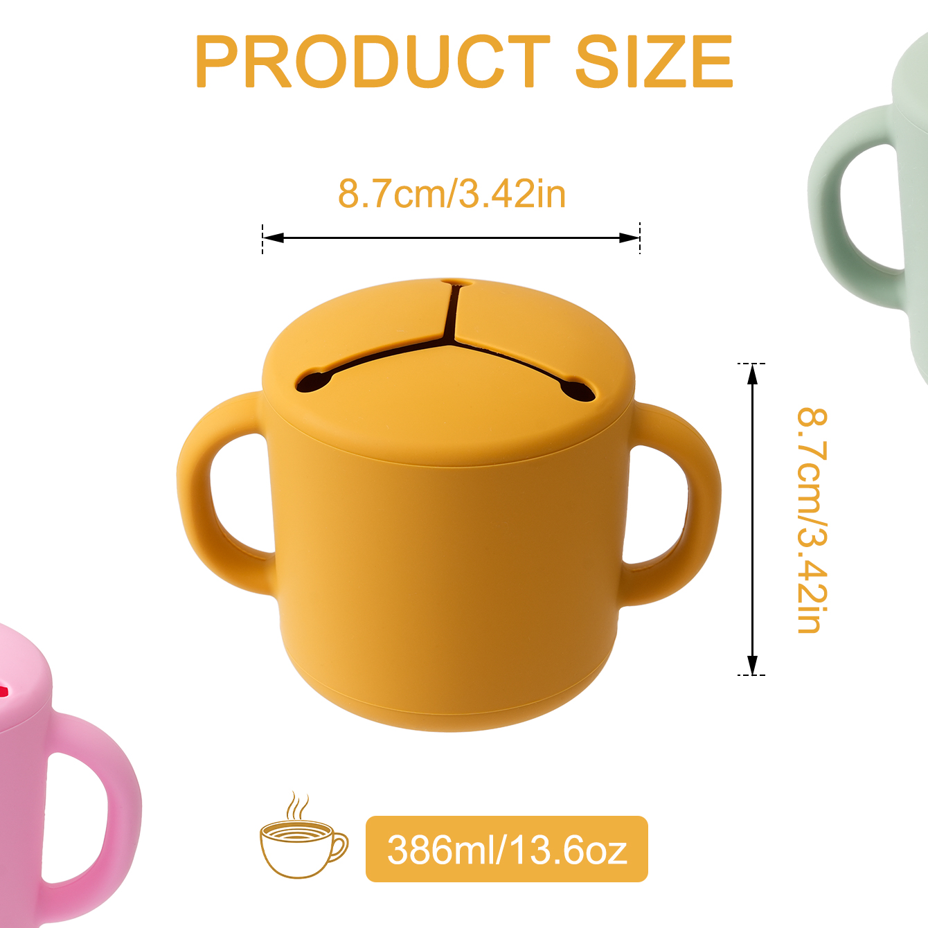 1PCS 아기 실리콘 더블 핸들 스낵 컵 BPA 무료  - Snack Cup Toddler 리뷰 및 가격